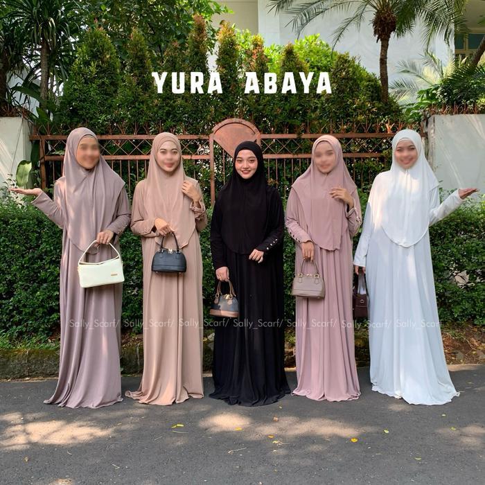zeni Yura Abaya set gamis plain daily by Sally Scarf