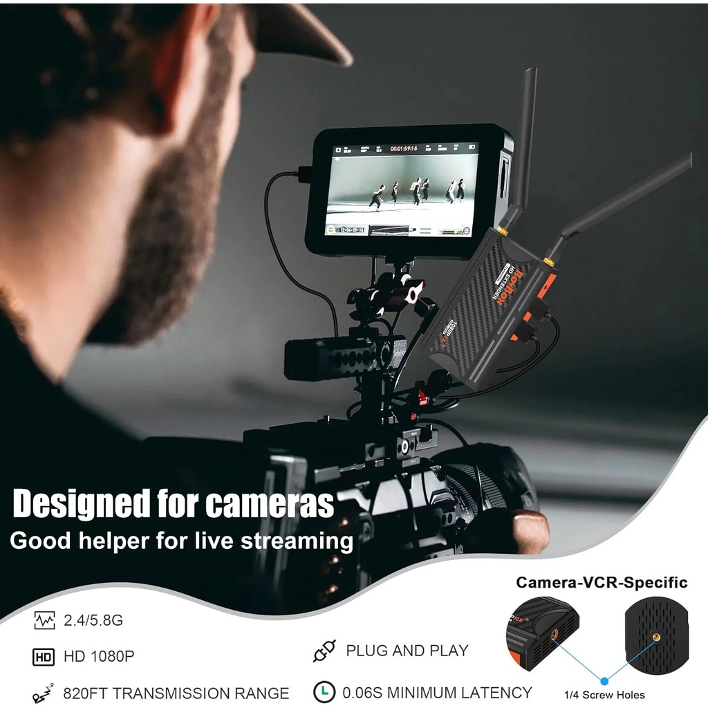 200m Wireless HDMI Extender Video Sender Transmitter Receiver Display Adapter for DSLR Camera PS4