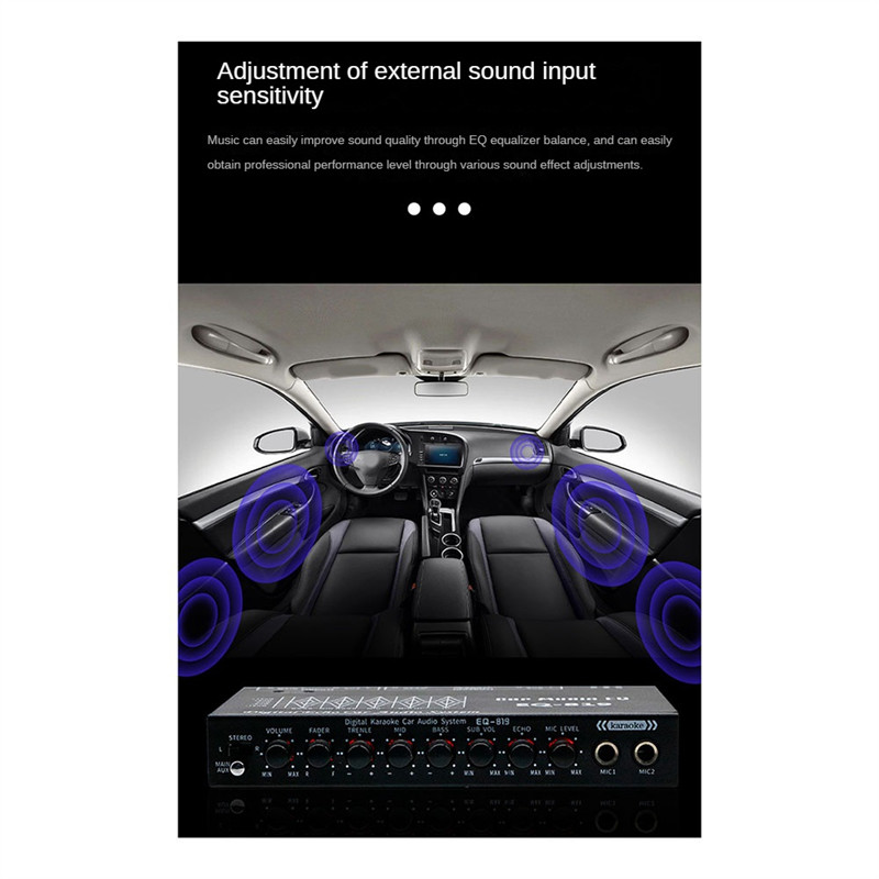 H5-EQ-819 Car Equalizer Multifunctional Car Audio EQ Tuning Crossover Amplifier Parametric Equalizer