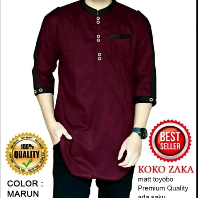 Best Seller Baju Muslim Kurta Zaka Lengan 3/4 Katun Terkece Koko Original