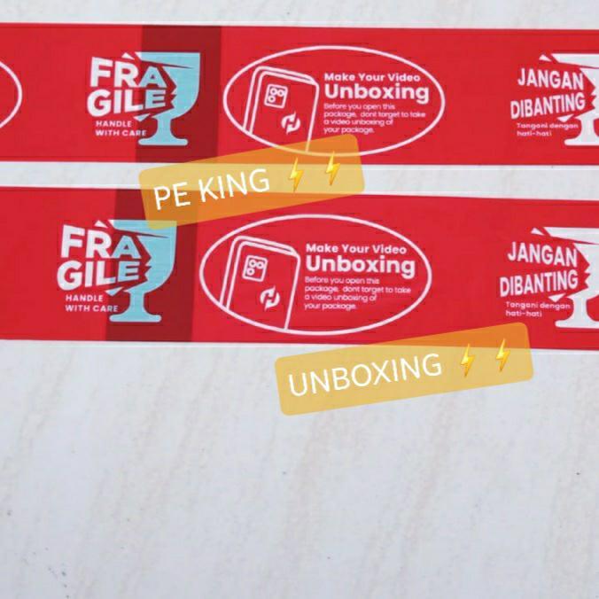 "New" Fragile Merah Putih JANGAN DIBANTING 90yd Isolasi Lakban Surabaya