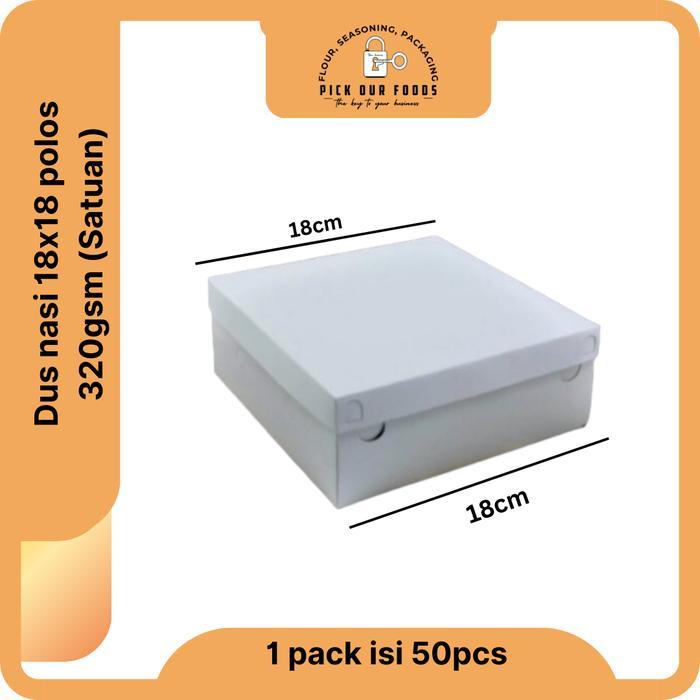 Dus Nasi Kotak 18x18 Dus Nasi Catering ukuran 18 Box Nasi 320GSM ISI 50PCS
