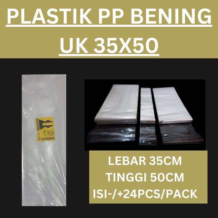 Kantong Plastik PP bening Uk 35x50, Plastik Loundry, Plastik Bening
