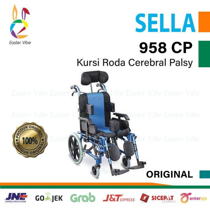 SELLA 958 CP KURSI RODA CELEBRAL PALSY - Biru, ANAK, + MEJA