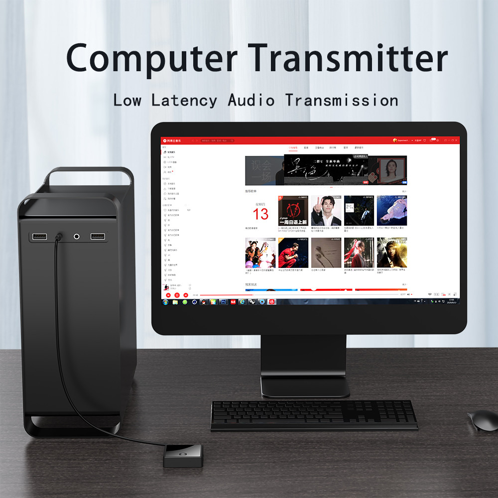 Low Latency Bluetooth Audio Transmitter Receiver 3.5mm AUX Jack Optical SPDIF Hifi Wireless Audio