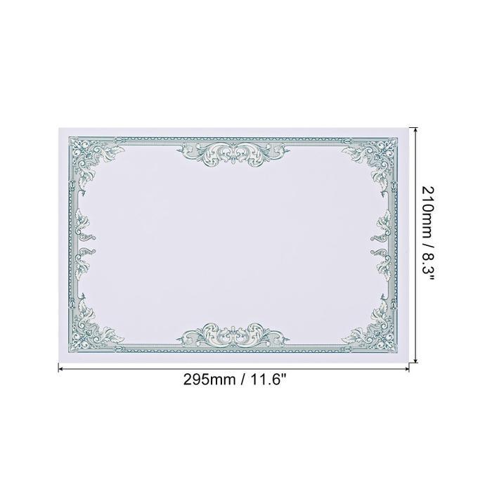 10Pcs Blanko Kertas Piagam Sertifikat A4 Batas Foil Emas Kertas Sertifikat