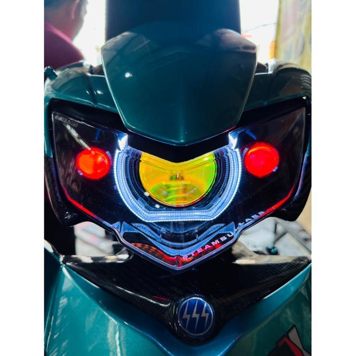 Projector Biled Aes Turbo Fullset+Headlamp Mx King V2 Led New