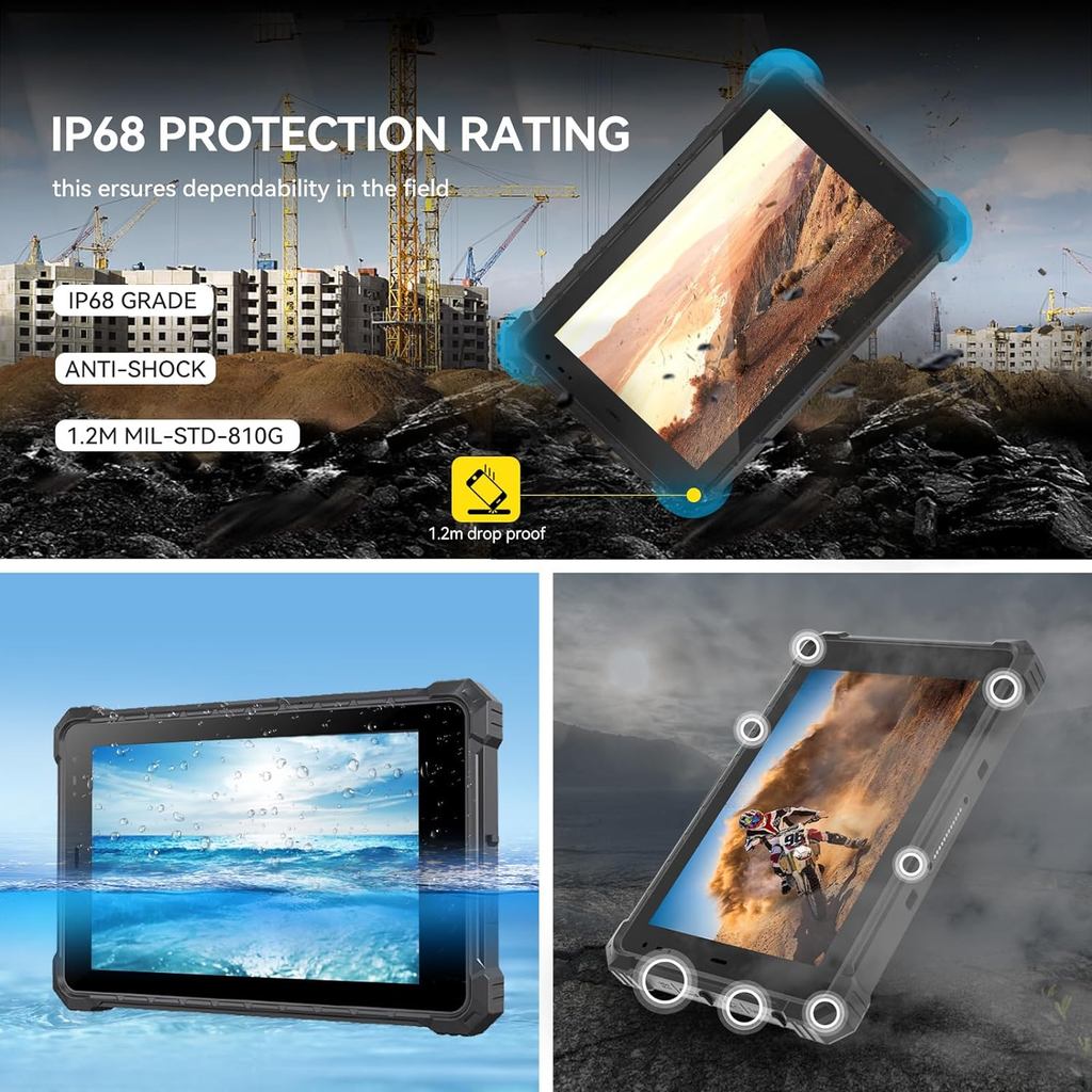 Cheap Factory 8 Inch Rugged Windows Tablet PC 8GB+128GB 4G WiFi Barcode Scanner Handheld Industrial