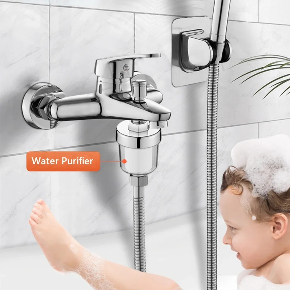 Showerhead Water Filter Universal Fit Bath Filter Removes Chlorine and Impurities Improves Water