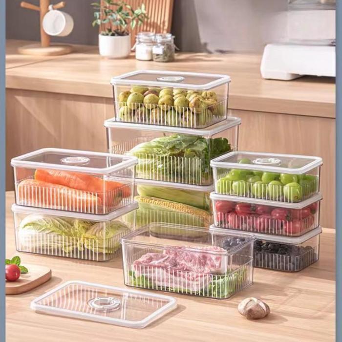 Kotak Penyimpanan Makanan Lapisan Kulkas untuk Buah Sayuran