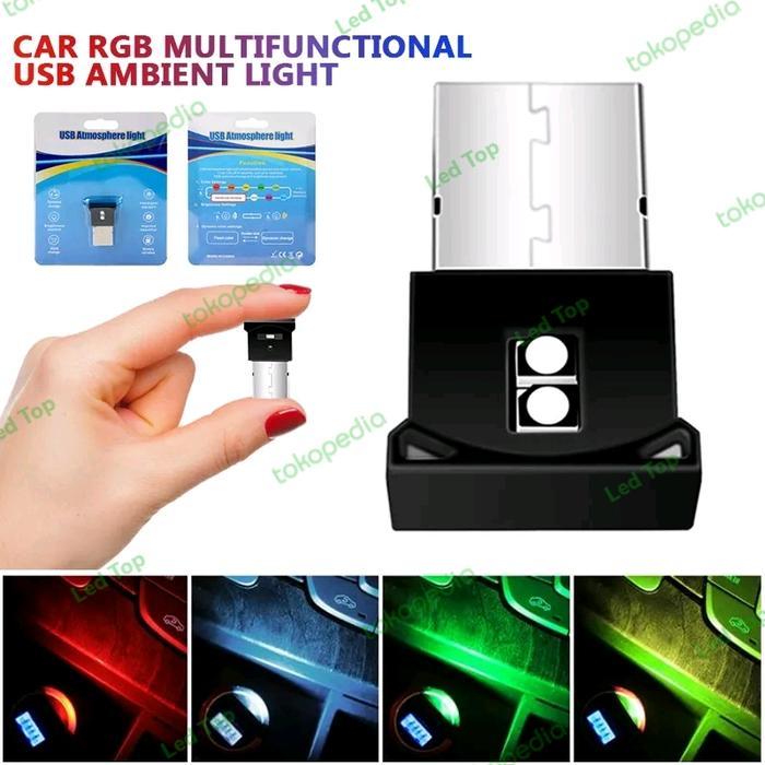 LAMPU LED USB RBG SENSOR CAHAYA LAMPU DEKORASI INTERIOR MOBIL CAR