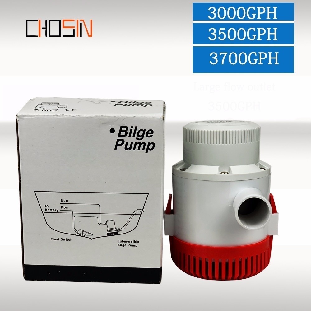 3000/3500/3700gph Large Flow Dc 12v 24v Bilge Pump Electric Water Pump For Boats Accessories Marin