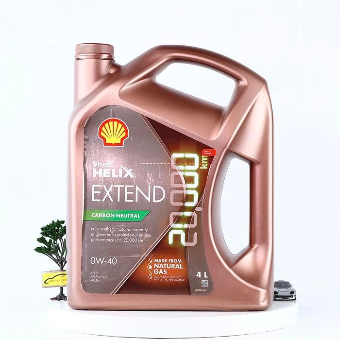 SHELL HELIX EXTEND SAE 0W-40 4 LITER API SP OLI MOBIL MESIN BENSIN PELUMAS CARBON NEUTRAL FULL