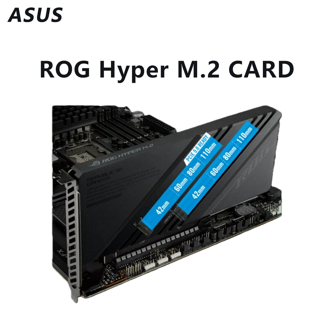 ASUS ROG Hyper M.2 CARD PCIe NVMe SSD Expansion Card 4x M.2 Slots Adapter adapter card Support RAID