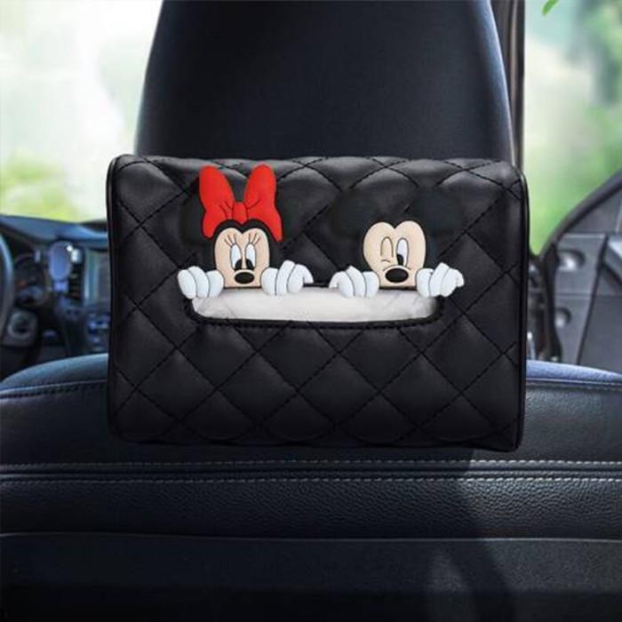 Kotak Tisu Mobil Kulit Tempat Tisu Kartun Mickey Onderdil Mobil High Quality Product