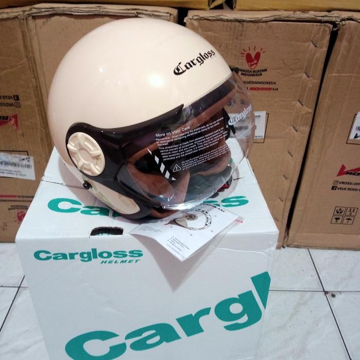 Helm Cargloss Hijab Cream Yrh Helm Retro Cargloss