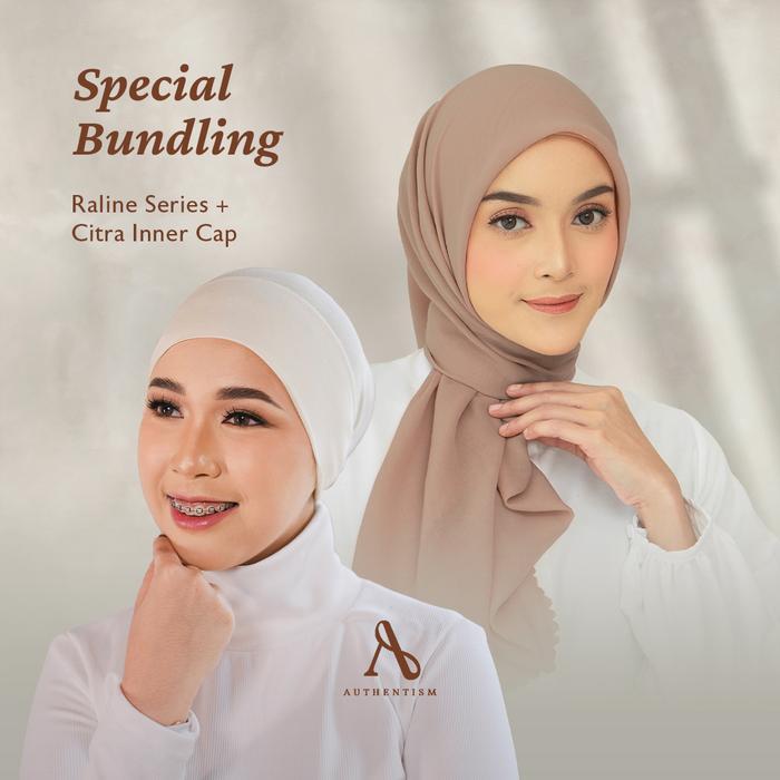 ASLI [PAYDAY BUNDLING] AUTHENTISM ID Raline Scarf + Citra Inner - Set Hijab Polos Ciput READY STOCK