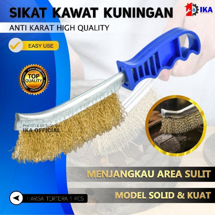 Sikat Kawat Baja Kuningan / Sikat Kuningan Keriting Sikat Kawat Kuningan Model Gagang Sikat Baja