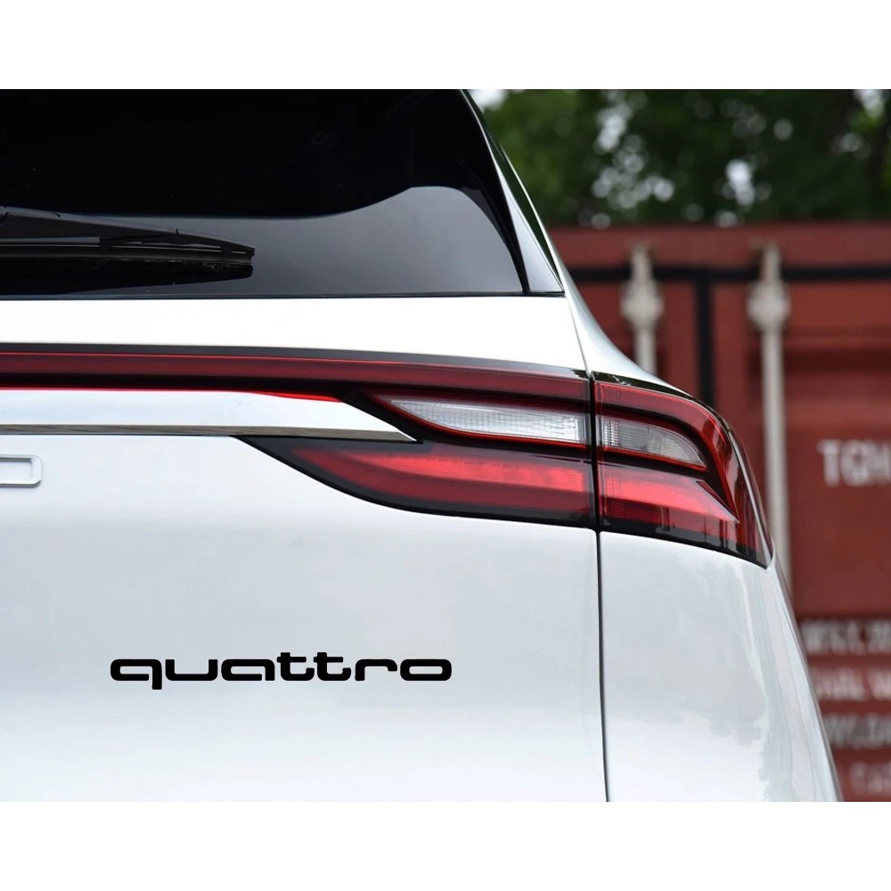2Pcs Car Body Trunk Bumper Badge Side Window Decoration Sticker For Audi Quattro A3 A1 A4 B8 B7 A6