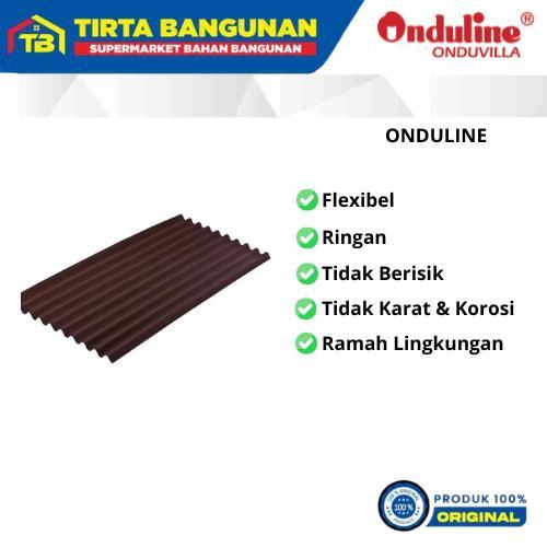 ONDULINE ATAP / GENTENG RINGAN DAN FLEXIBEL BAHAN ASPAL 200 X 95 X 0.3 CM Kayu Baja