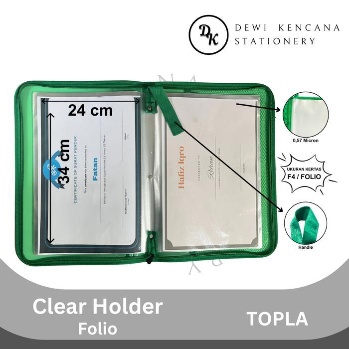 Clear Holder Topla F4 (Folio) Tebal Anti Air Document Keeper File Folder / Map Dokumen