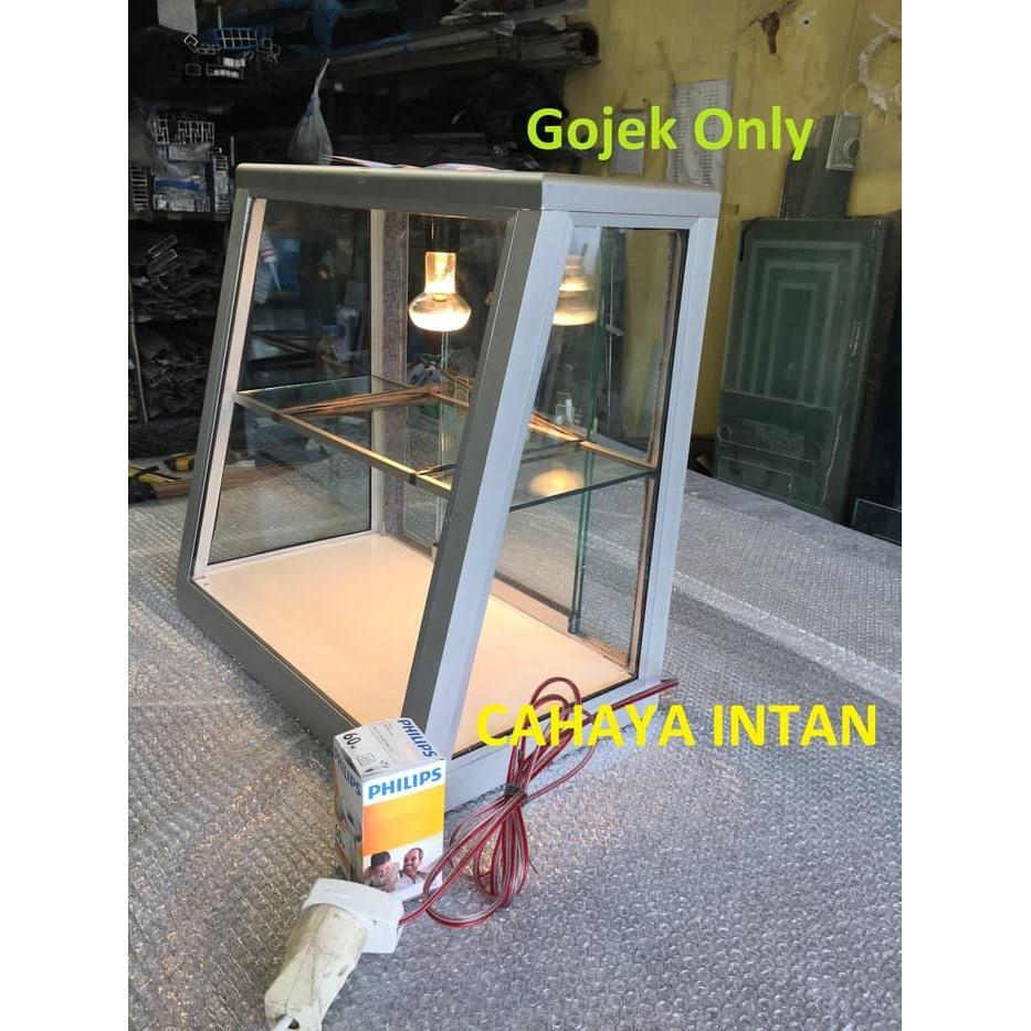 Etalase Kaca Ayam Goreng, Kentang Goreng, Warung Makanan