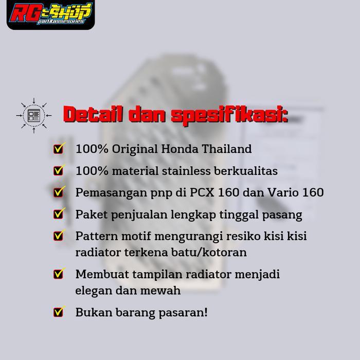 Paling Laris Cover Pelindung Radiator Stainless H2C Thailand Vario 160 Pcx 160 Terlaris