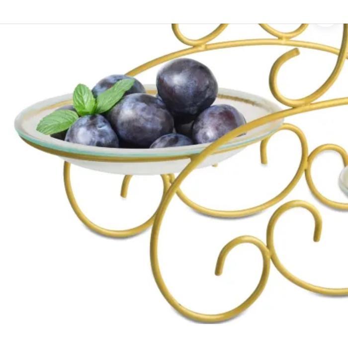 wadah saji kue 2 tingkat cake tray