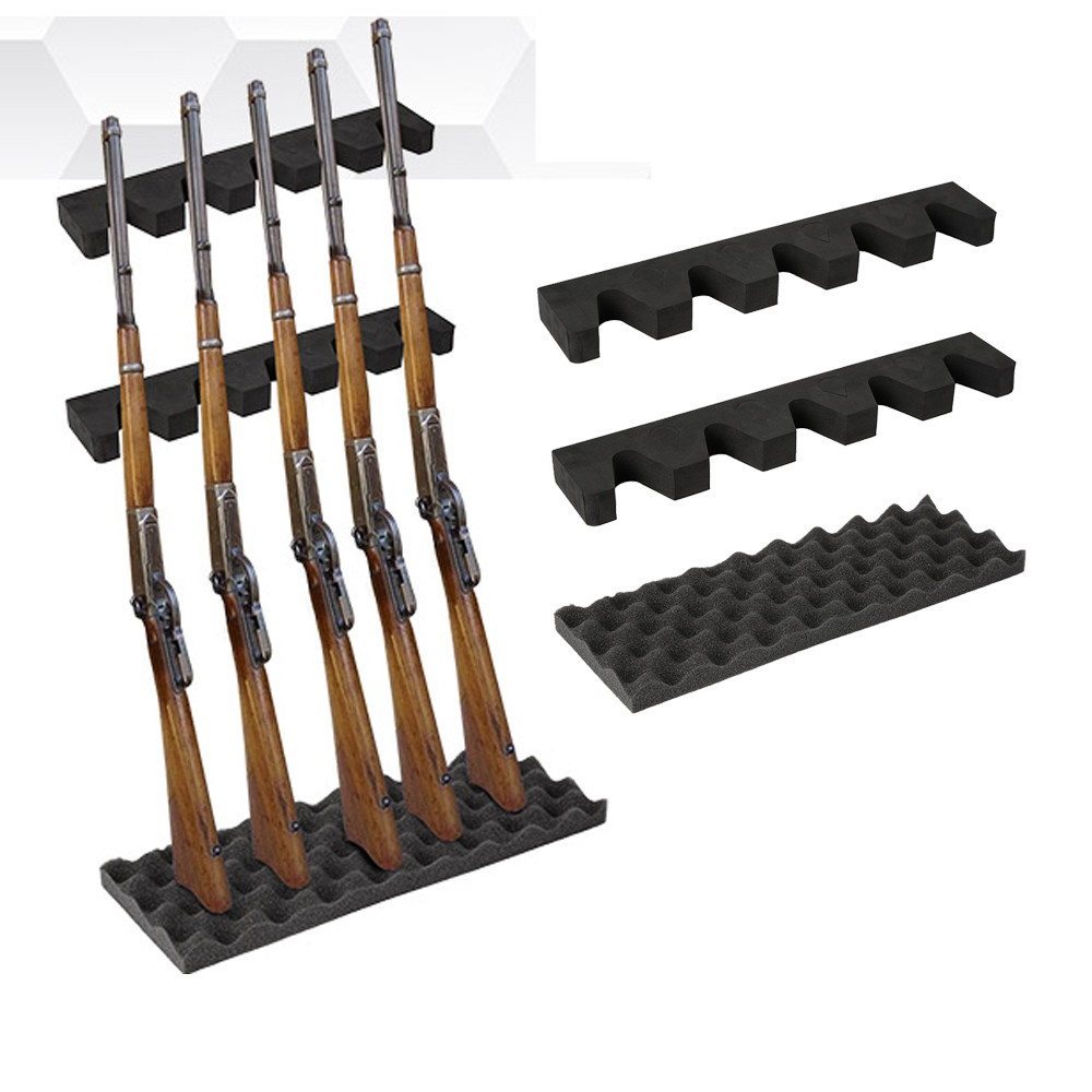 5 Guns Foam Gun Rack Hunting Gun Safe Accessory for Gun Storage Rifles Shotguns Wall Mount Gun Holde