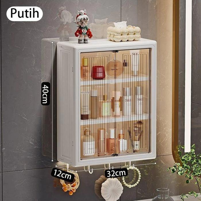 Rak Dinding Tempel Rak Kamar Mandi Tempel Rak Bumbu Dapur Dinding Plastik Dapur Lemari Dinding Anti