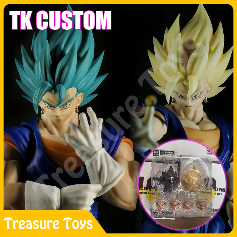 In Stock TK CUSTOM Vegito Head Accessories Dragon Ball SHF Super Saiyan God Vegito Headsculpt Anime