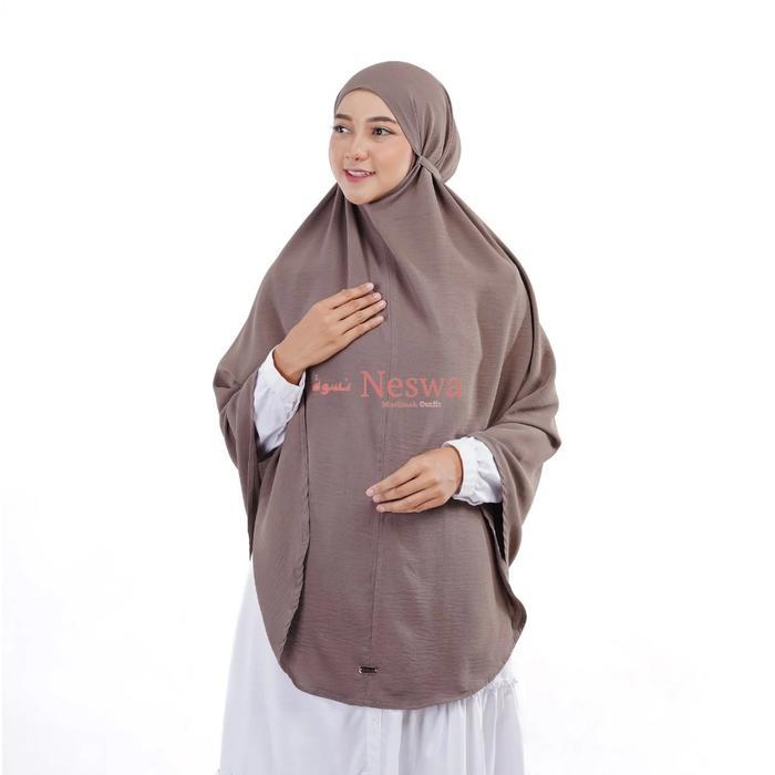 Neswa Bergo Xxl Jumbo Crinkle Airflow Premium Khimar Syari Daily Hijab Cantik Panjang Muslim