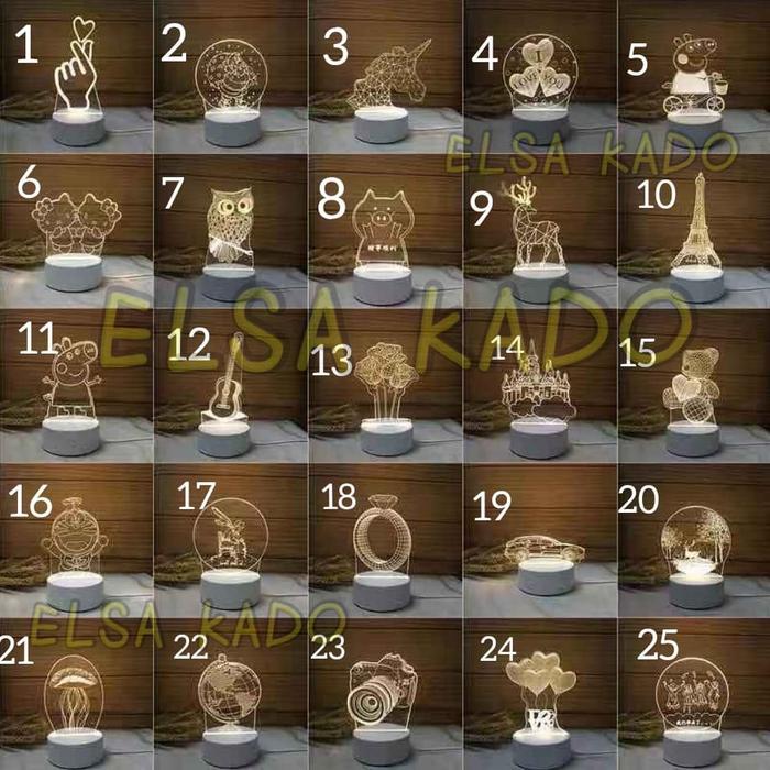 Kado Ultah Pajangan Lampu Tidur Akrilik Led Acrylic Globe Bola Dunia