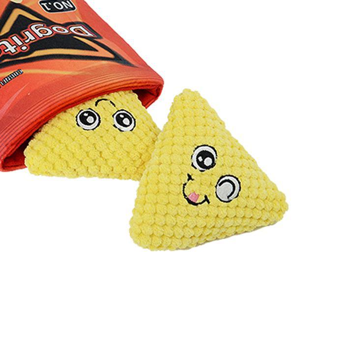 Pet Kingdom Mainan Anjing Hot Chips - Merah Boneka Anjing Gigitan Anjing Kunyah Anjing Mainan