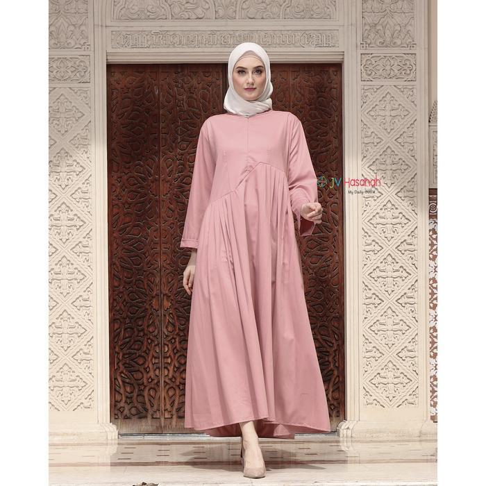 Cod - Jv Hasanah Faiza Rample Dress - Gamis Katun Rample Allsize Best Seller