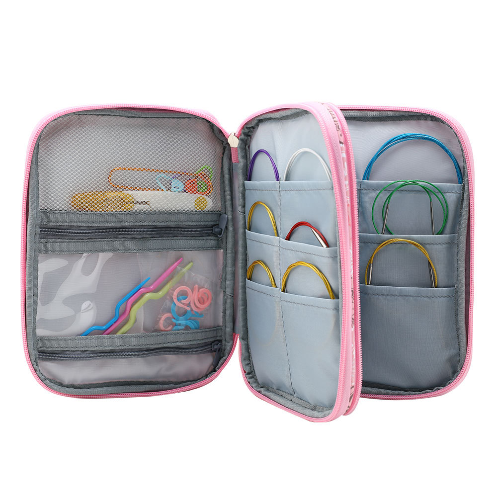 Empty Knitting Needles Storage Bag Waterproof Circular Knitting Needles Kit Case Crochet Needles