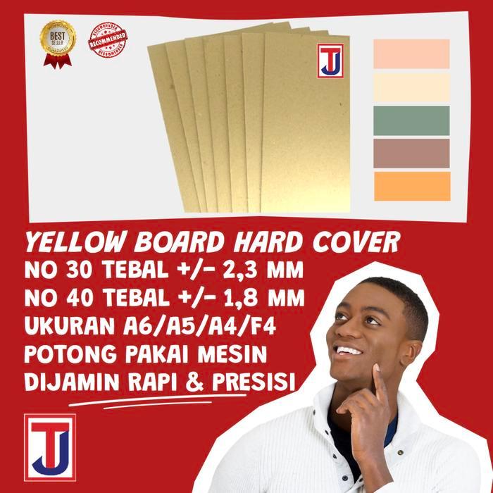 Kertas Karton Kuning Bot Yellow Board Hard Cover 30&40 Uk A6/A5/A4/F4