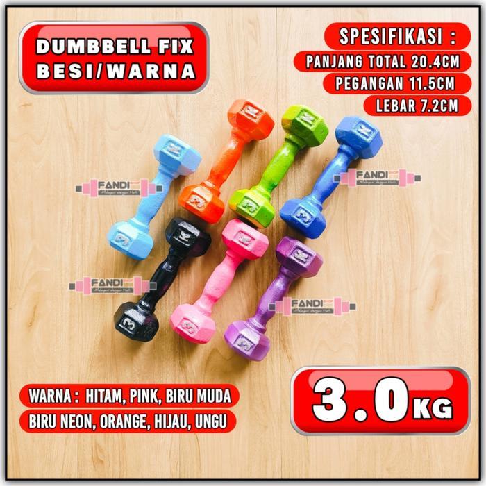 Trailtop Healthy - Barbel 3Kg Besi - Dumbell 3Kg - Dumble 3Kg - Dumbbell 3Kg