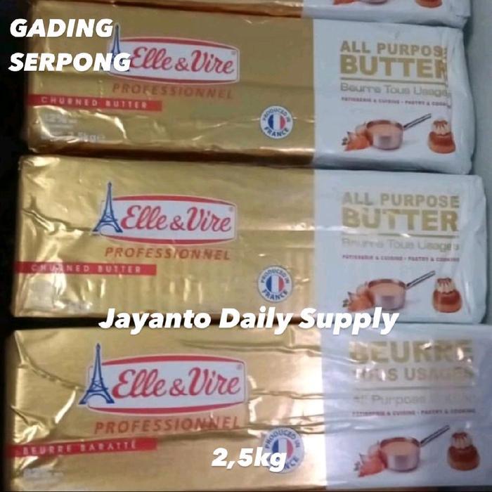 BUTTER UNSALTED BLOCK ELLE VIRE 2.5 KG