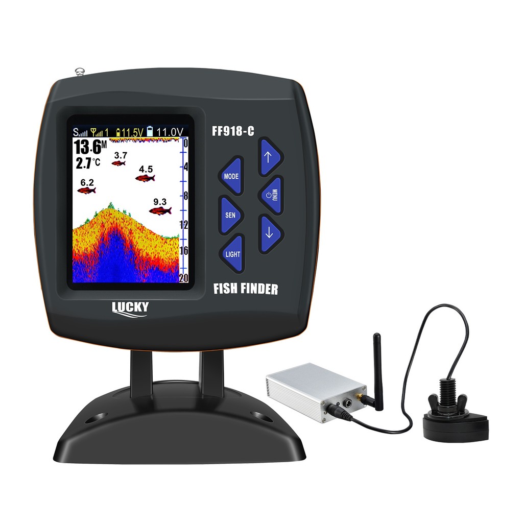 LUCKY FF918 Remote Control Bait Boat Fish Finder 3.5" LCD perating range 300m Depth Range 100M