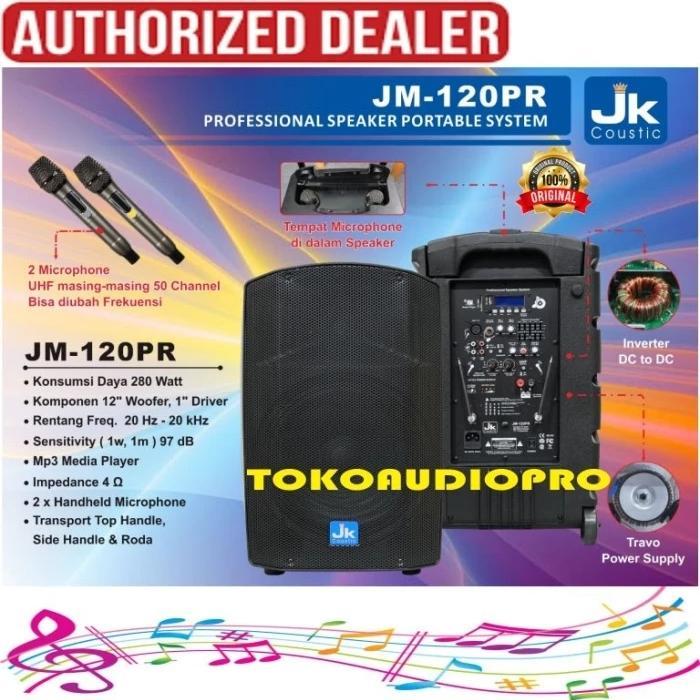 Jk Coustic Jm120Pr 12-Inch Speaker Portable Wireless Jm-120 Pr Co
