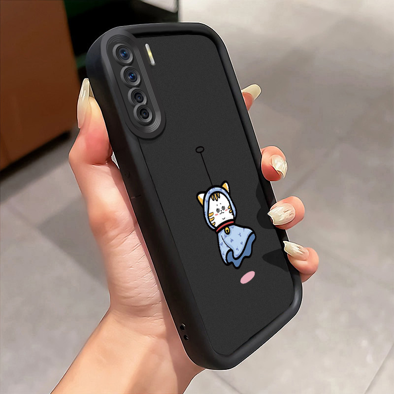 Casing Hp OPPO A91 OPPO F15 OPPO Reno 3 Case Casing HP Kucing gantungan Pola kasus ponsel tangga sed