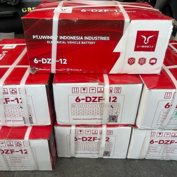 "New" Baterai Aki Sepeda listrik Uwinfly 12ah 12volt