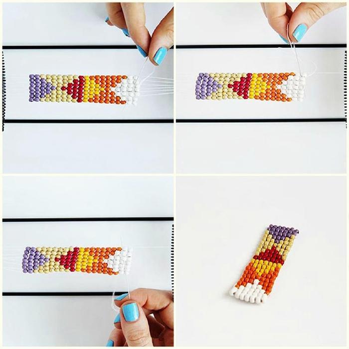 Alat Tenun Manik Gelang Kalung / Diy Wood Weaving Beading Loom Kit For Jewelry Handmade Knitting