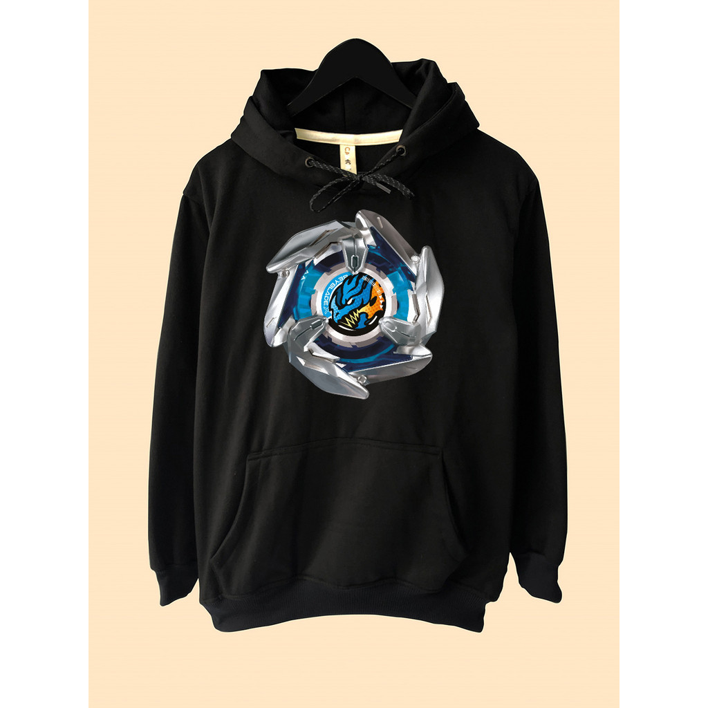 Jaket Hoodie Anime Beyblade X Gear Chip logo Dran dagger