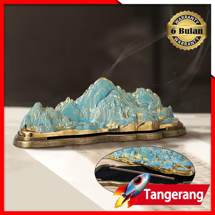 Pembakar Dupa Gaya Cina Baru Pemandangan Gunung Pembakar Ornamen Dupa 10,5Cm Dupa
