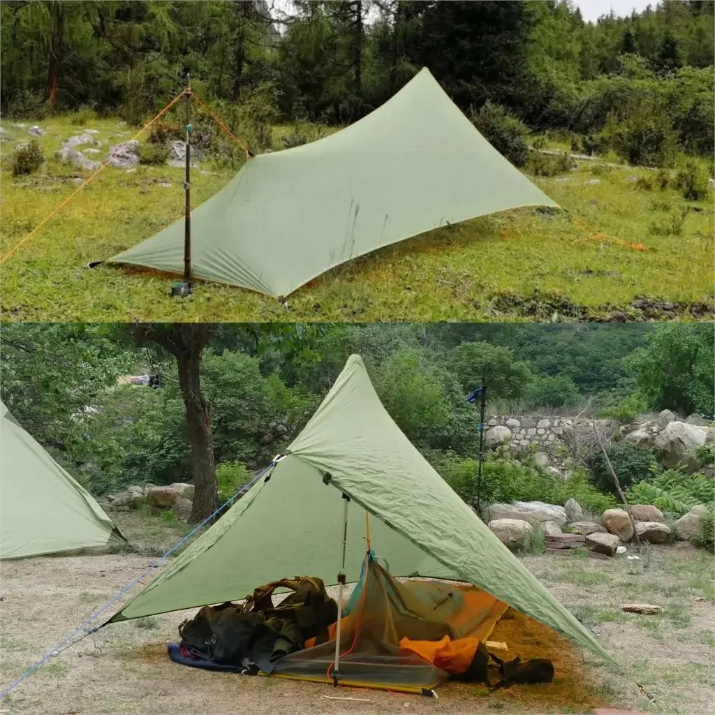 Ultralight 310G Flysheet Tent Waterproof 20D Double D Silicone Coating Nylon Camping Shelter Canopy