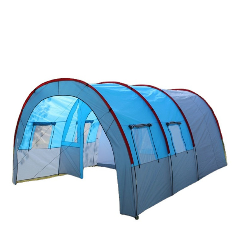 Outdoor Camping Tunnel Tent One Bedroom Two Living Room Multi Person Tent Team Tent