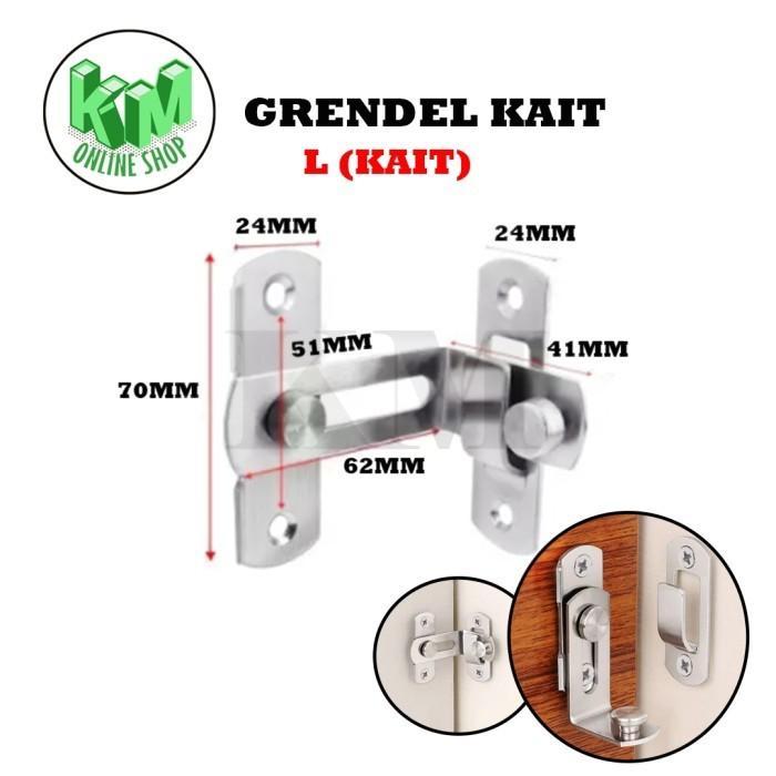 "New" Grendel Slot Pintu S (Kecil) / Kunci geser pintu / lemari geser Minim