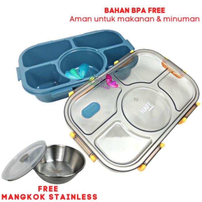 RAJA INDO PROMO TERMURAH kotak makan anti tumpah 5 grid 1400ml /lunch box set tempat bekal makan